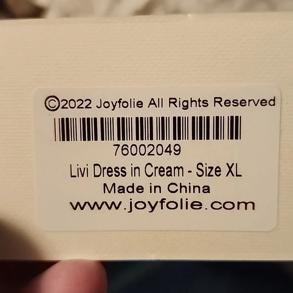 Joyfolie Livi dress cream- NWT - Picture 3 of 3